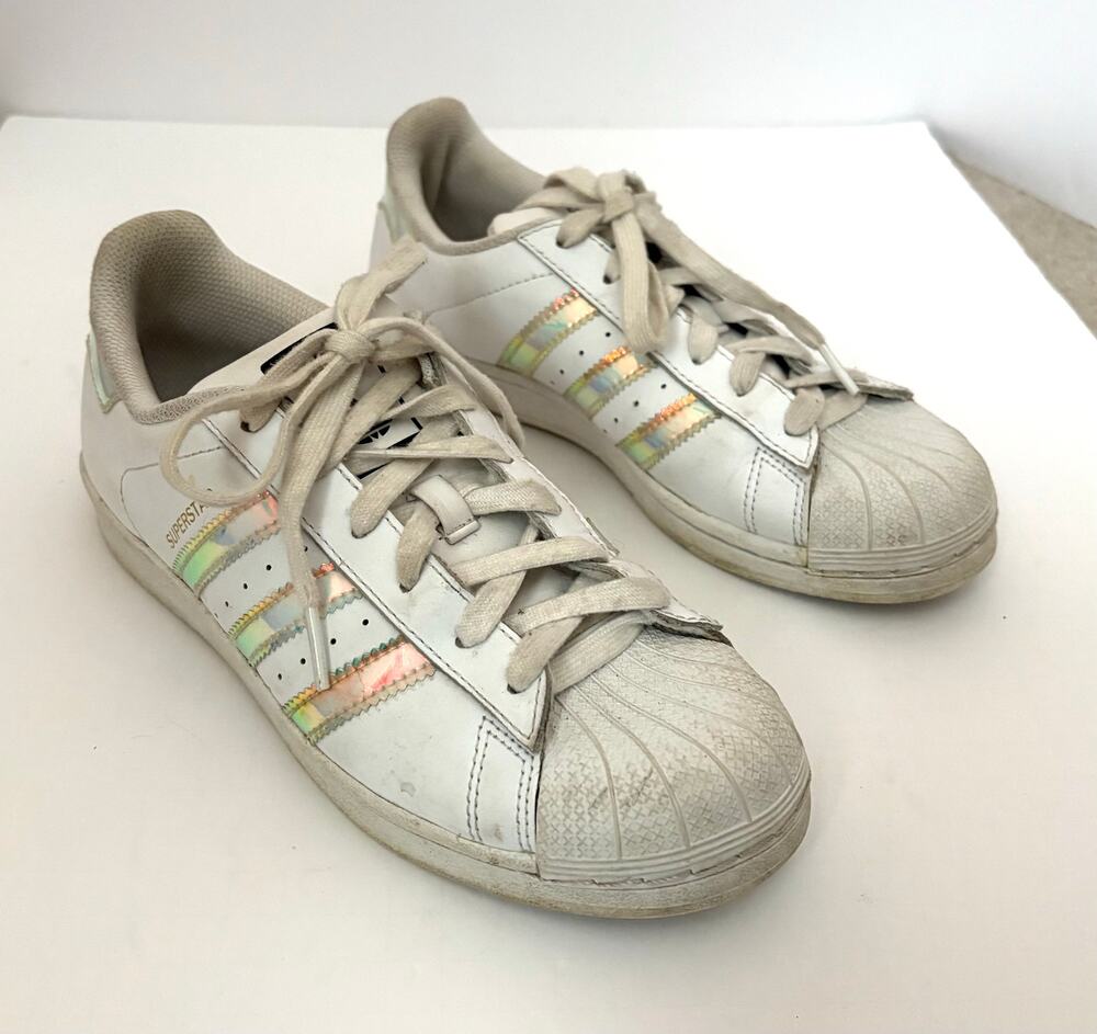 Adidas Shoes Sneakers White Superstar Iridescent Accents, Women’s Size 5.5